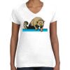 Women's Fine Jersey V-Neck Tee Thumbnail