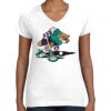 Women's Fine Jersey V-Neck Tee Thumbnail
