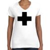 Women's Fine Jersey V-Neck Tee Thumbnail