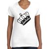 Women's Fine Jersey V-Neck Tee Thumbnail