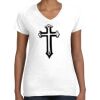 Women's Fine Jersey V-Neck Tee Thumbnail