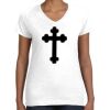 Women's Fine Jersey V-Neck Tee Thumbnail