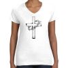 Women's Fine Jersey V-Neck Tee Thumbnail