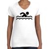 Women's Fine Jersey V-Neck Tee Thumbnail