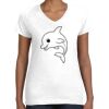 Women's Fine Jersey V-Neck Tee Thumbnail