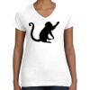 Women's Fine Jersey V-Neck Tee Thumbnail
