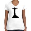 Women's Fine Jersey V-Neck Tee Thumbnail