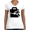 Women's Fine Jersey V-Neck Tee Thumbnail