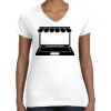 Women's Fine Jersey V-Neck Tee Thumbnail