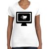 Women's Fine Jersey V-Neck Tee Thumbnail