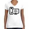 Women's Fine Jersey V-Neck Tee Thumbnail