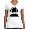 Women's Fine Jersey V-Neck Tee Thumbnail