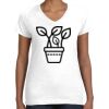 Women's Fine Jersey V-Neck Tee Thumbnail