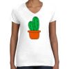 Women's Fine Jersey V-Neck Tee Thumbnail