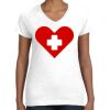 Women's Fine Jersey V-Neck Tee Thumbnail
