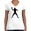 Women's Fine Jersey V-Neck Tee Thumbnail