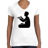 Women's Fine Jersey V-Neck Tee Thumbnail