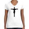Women's Fine Jersey V-Neck Tee Thumbnail