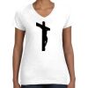 Women's Fine Jersey V-Neck Tee Thumbnail