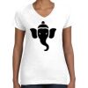 Women's Fine Jersey V-Neck Tee Thumbnail