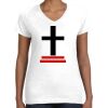 Women's Fine Jersey V-Neck Tee Thumbnail